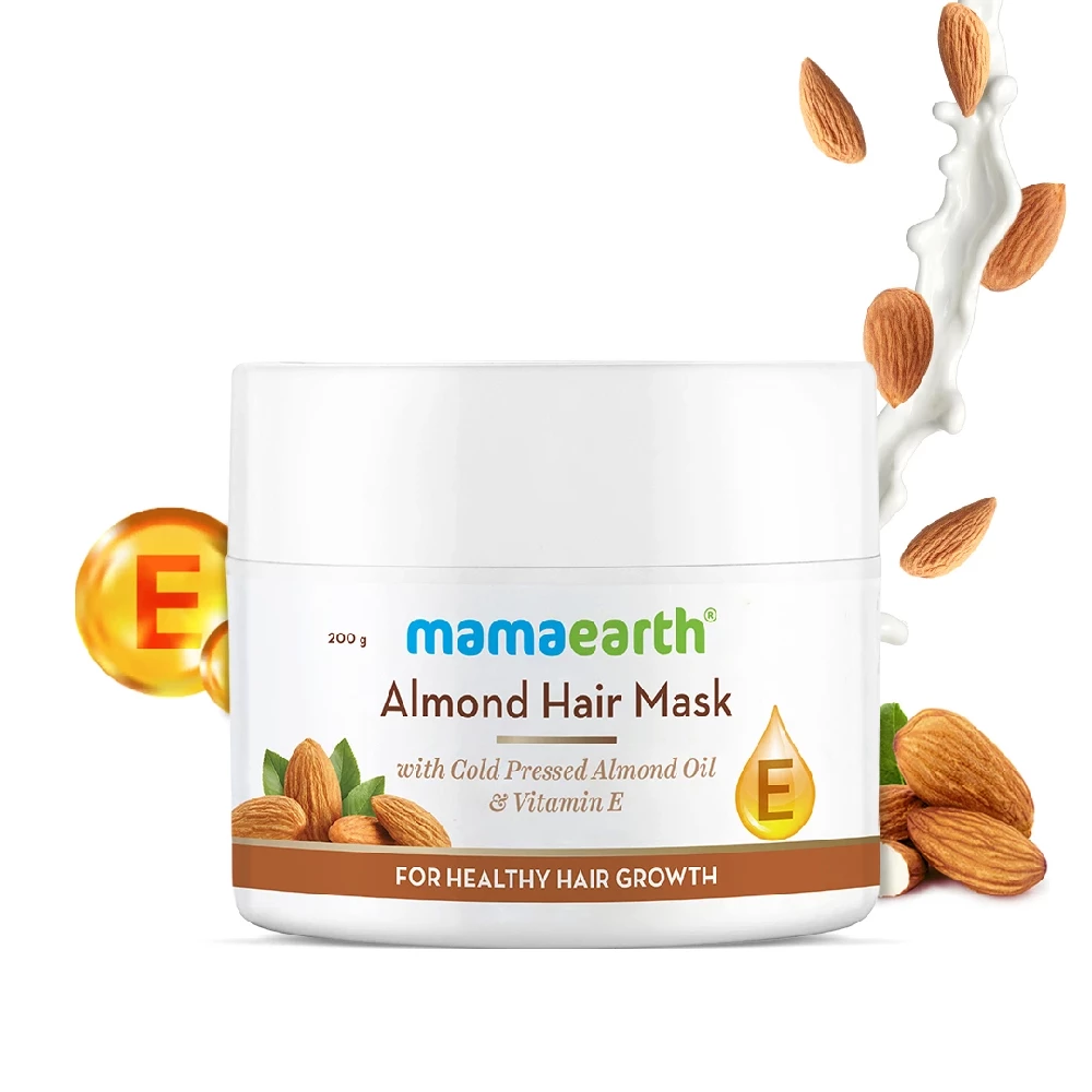 Mamaearth Almond Hair Mask with Cold Pressed Almond Oil & Vitamin E for Healthy Hair Growth, 200 g-1.webp